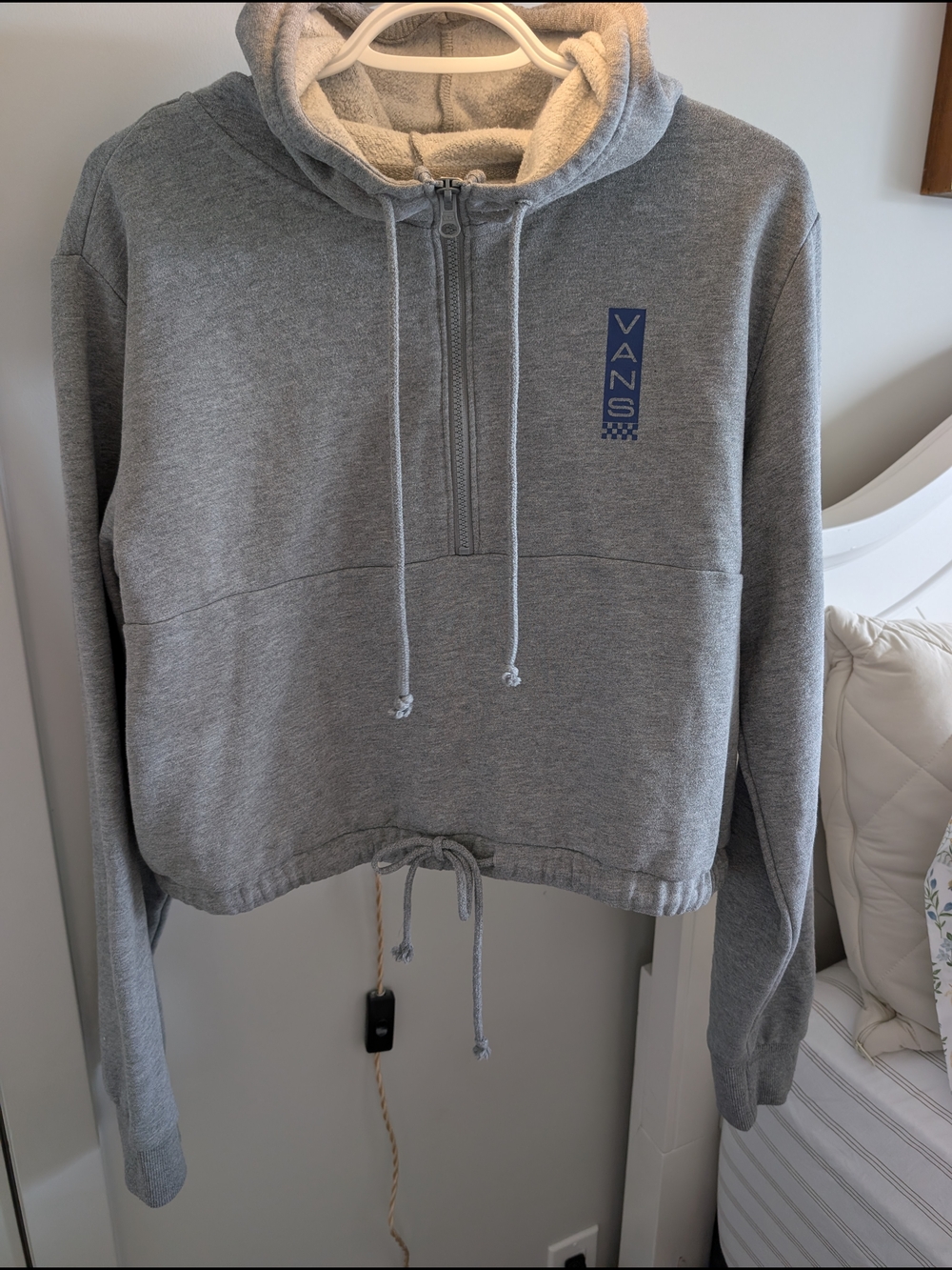Vans Gray Half-Zip Hoodie with Drawstring